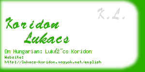 koridon lukacs business card